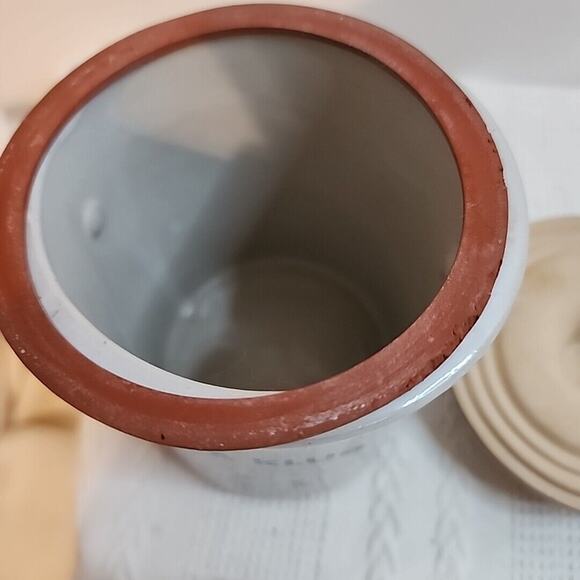 Vintage Kaukauna Klub Cheese Label Crock & Lid Stoneware Wisconsin 12 oz - Picture 6 of 9